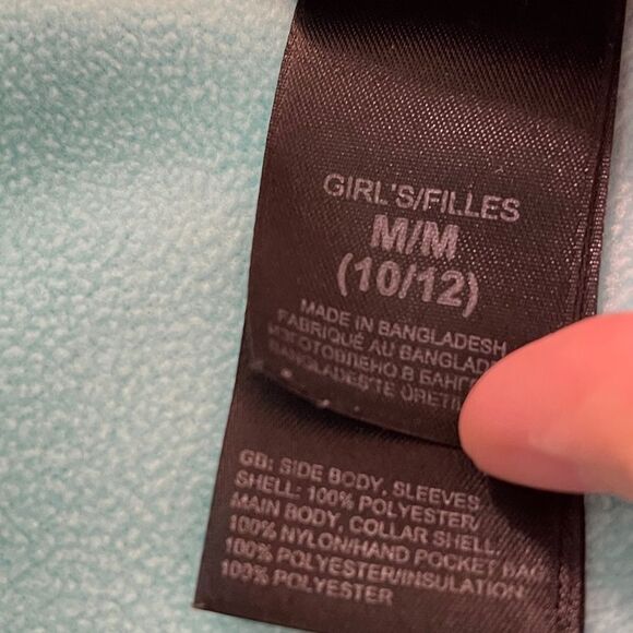 North Face Girls Fleece Hybrid Jacket Blue & Lime - 10-12Y - Picture 6 of 11